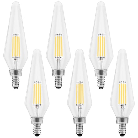 Luxrite HX10.5 LED Light Bulbs 4.5W 60W Equivalent 500LM 4000K Cool White Dimmable E12 Base, 6PK LR21672-6PK